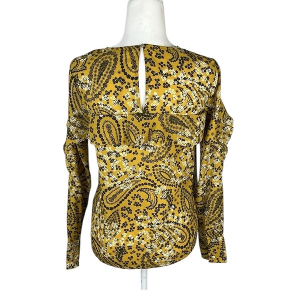 Abercrombie & Fitch Gold Floral Blouse Size XS - Picture 4 of 6